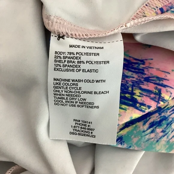 DSG Racerback Athletic Tank Dress Multicolor Abstract Print Size L - Picture 7 of 7